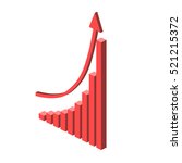 Isometric flat 3D concept web vector element chart. Economic growth concept