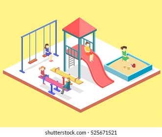 Scene Rest Isometric View Sea Bungalow Stock Vector (Royalty Free ...