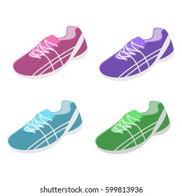 Isometric flat 3D isolated concept sport shoes