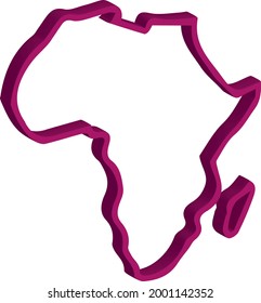 Isometric Flat Africa Map Vector