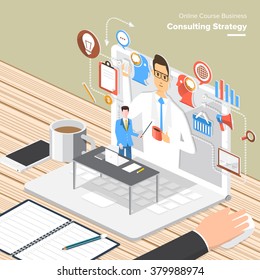 Isometric Flat design concepts for Business Consulting, Communication, Social Media Analystic. Concepts for web banners and promotional materials.