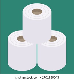 Isometric and flat design toilet paper vector illustration