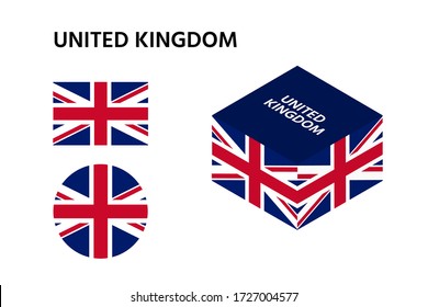 Flagge des Vereinigten Königreichs, quadratische Form, Kreis und isomere Form,Flagge des Vereinigten Königreichs
