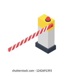 Isometric flat icon of barrier, road barrier
