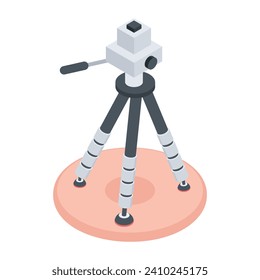 Isometric flat  Icon of Vlogging Equipment 

