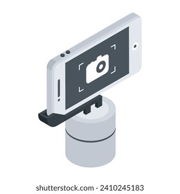 Isometric flat  Icon of Vlogging Equipment 

