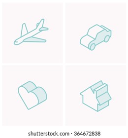 Isometric flat icons