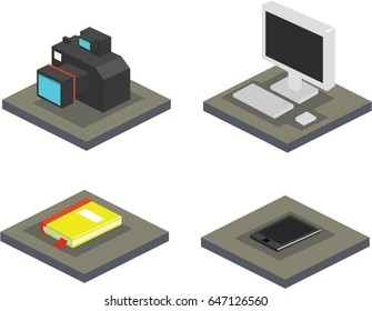 Isometric flat Icons