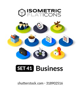 Isometric flat icons, 3D pictograms vector set 41 - Business symbol collection