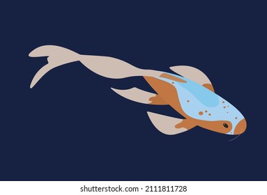 Isometric flat isolated koi fish 