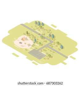 Isometric flat landscape