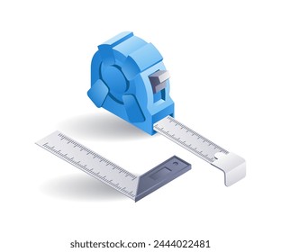 Isometric flat meter tool flat 3d illustration concept