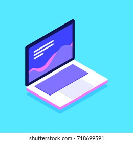 Isometric Flat modern Design. Vector Illustration of Laptop.