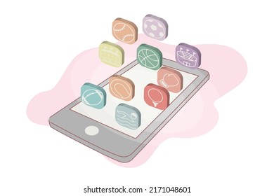 isometric flat sport icon for mobile and web application