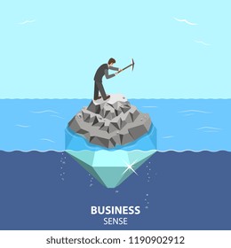 Isometric flat vector concept of business vision and strategy, investment sense, leadership.