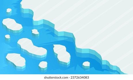 isometric floe and iceberg. Vector illustration