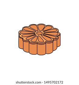 isometric flower shape oriental icon