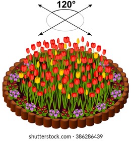 Isometric flowers in vector 