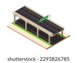 isometric flyover highway. multilevel road illustration