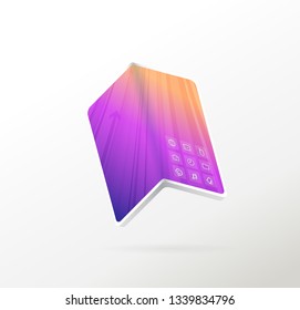 Isometric foldable smartphone vector illustration background template.