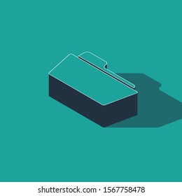Isometric Folder icon isolated on green background.  Vector Illustration