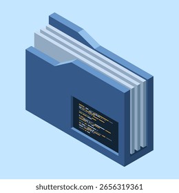 Pasta isométrica. Pasta de rede. Pasta compartilhada. Armazenamento de dados em nuvem. Tecnologia de servidor de pasta de banco de dados. Tecnologia isométrica