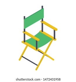 Isometric Folding Chair Vector Design 