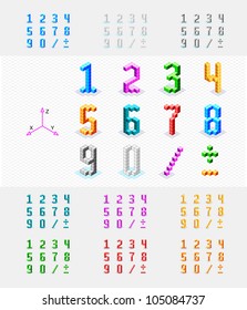 Isometric font from the cubes. Numbers