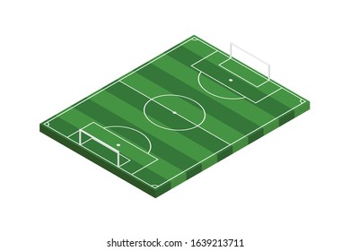 Isometric football field vector illustration