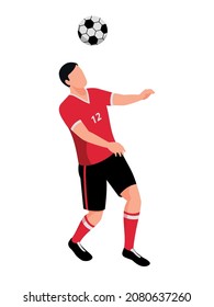 Isometric football soccer sport composition with isolated human character of footballer with ball vector illustration