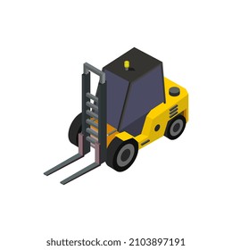 Isometric forklift on a background