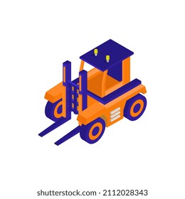 Isometric forklift on a background