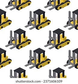 Isometric forklift pattern. Vector illustration