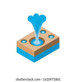 Isometric fountain design, Nature element earth eco ecology conservation bio environment and outdoor theme Vector illustration