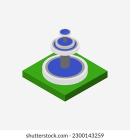 Isometric fountain on a background