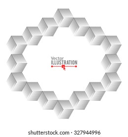 Isometric Frame. Engraving Frame Design.Vector illustration.