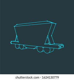 Isometric freight icon. Industry and transportation concept