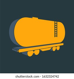 Isometric freight wagon icon. Industry and transportation concept
