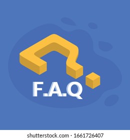 Isometric Frequently Ask Question Vector 