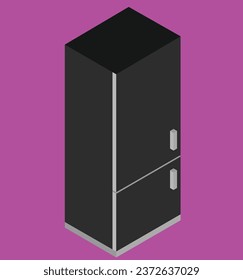 isometric fridge test vector design illustration