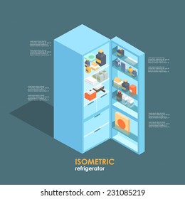 Isometric Fridge.flat Illustration