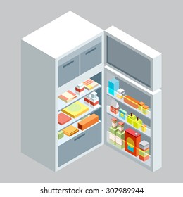 Isometric Fridge.flat Illustration