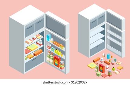 Isometric Fridge.flat Illustration