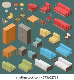 Isometric furniture set	