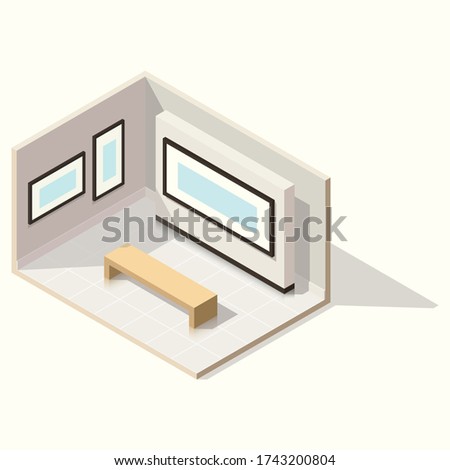 Isometric gallery room vector iilustration