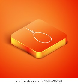 Isometric Gallows rope loop hanging icon isolated on orange background. Rope tied into noose. Suicide, hanging or lynching.  Vector Illustration