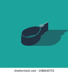 Isometric Gallows rope loop hanging icon isolated on green background. Rope tied into noose. Suicide, hanging or lynching.  Vector Illustration