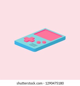 isometric gameboy illustration
