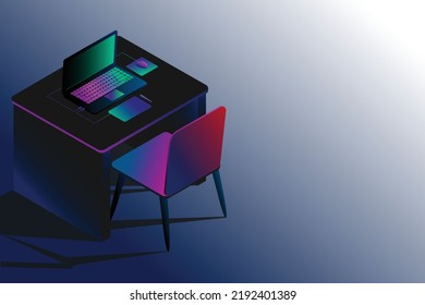 Isometric gaming table set up 