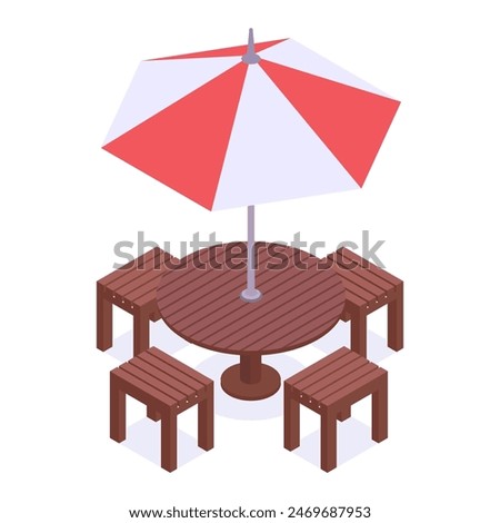 Similar – Image, Stock Photo Wooden parasols on the beach in Egypt